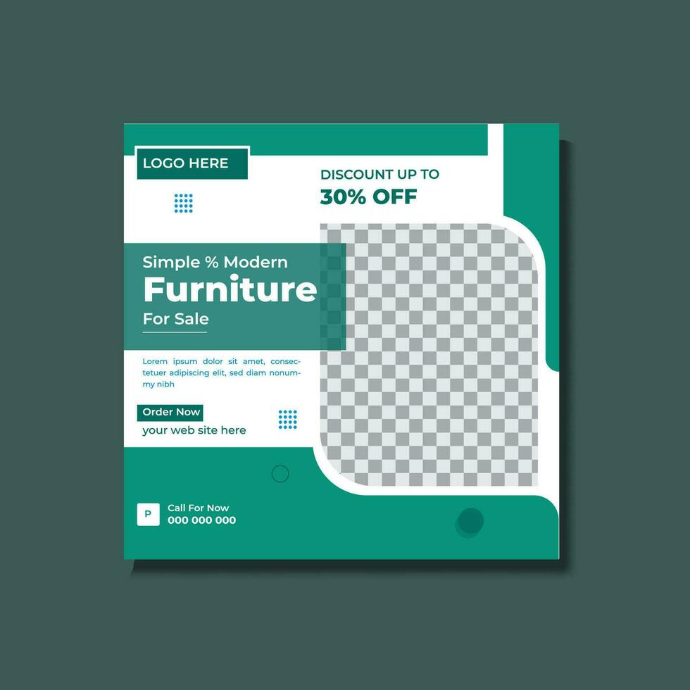 Exclusive Modern advertisement Furniture web banner social media post design template Pro Vector