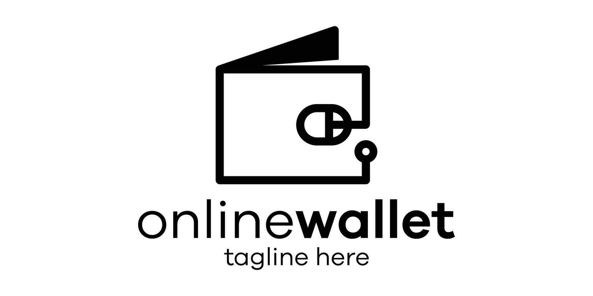wallet online logo design icon vector illustration