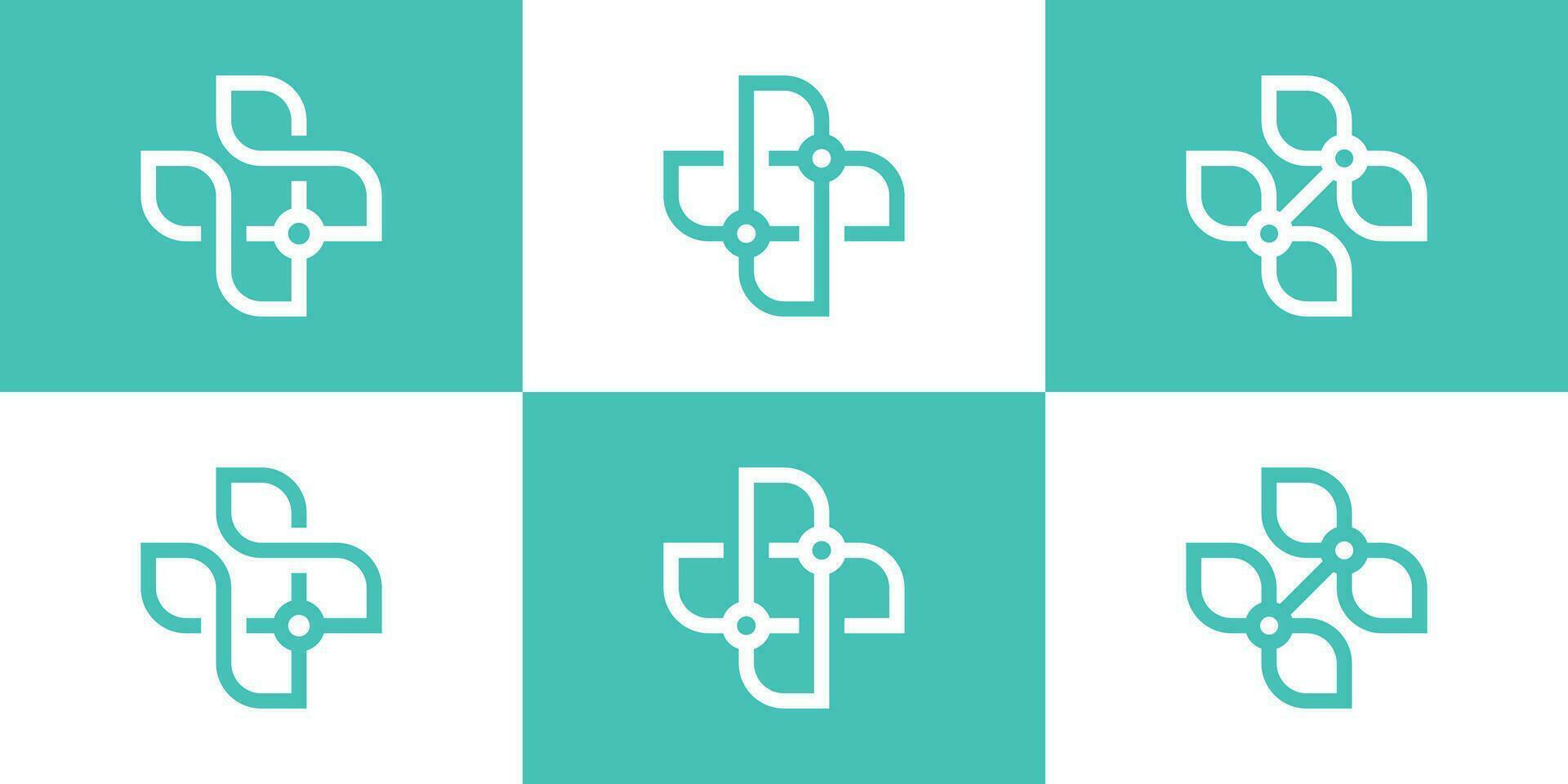 medical logo technology icon vector illustration