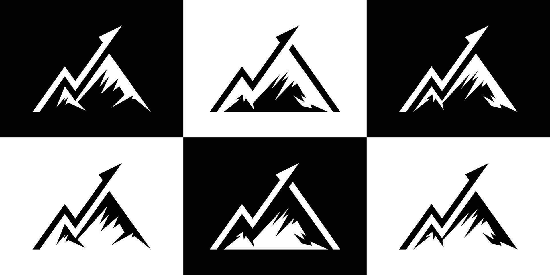 logo design creative mountain and arrow financial icon vector illustration 2
