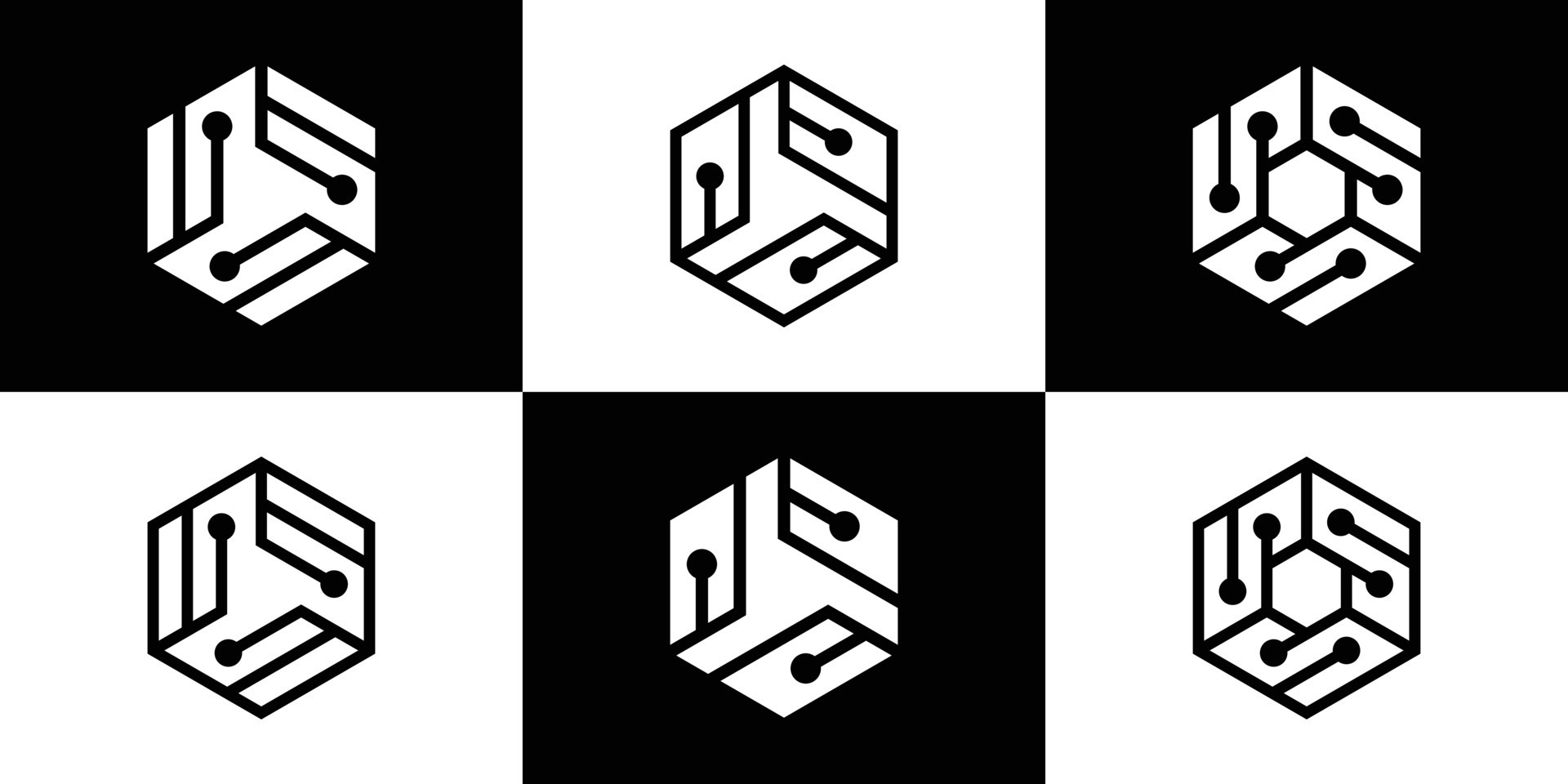 hexagon logo technology icon vector illustration 12 29569116 Vector Art ...