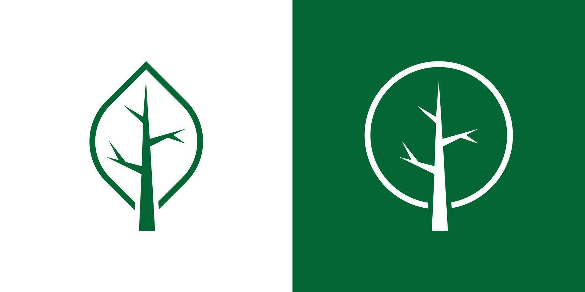 árbol logo diseño icono vector ilustración