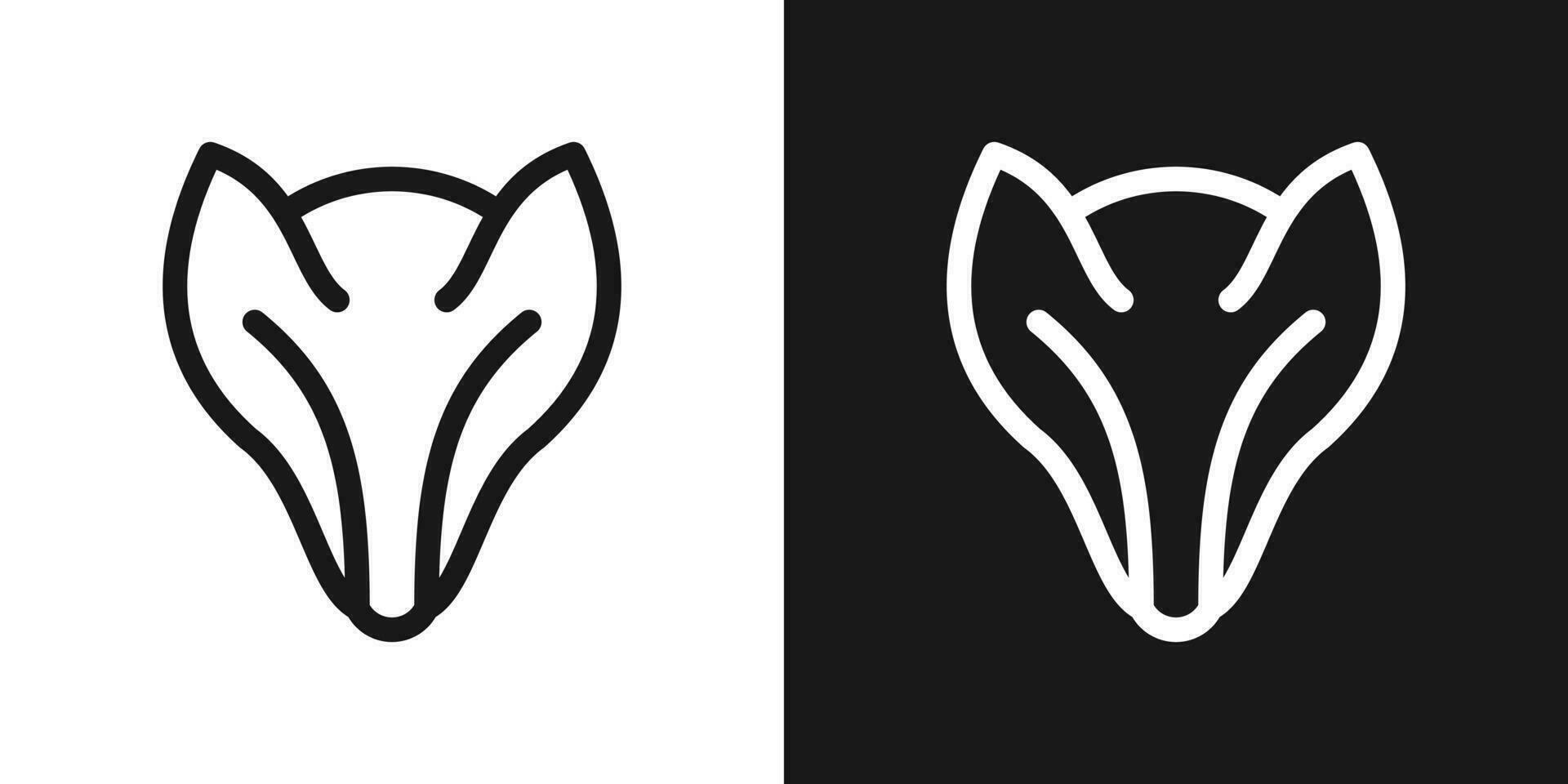 logo line wolf design icon vector illustration