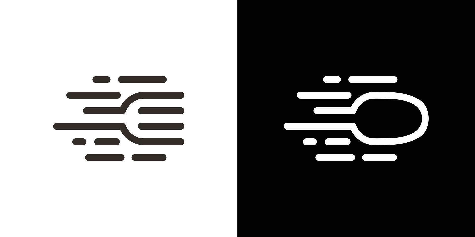 spoon and speed logo design icon vector illustration