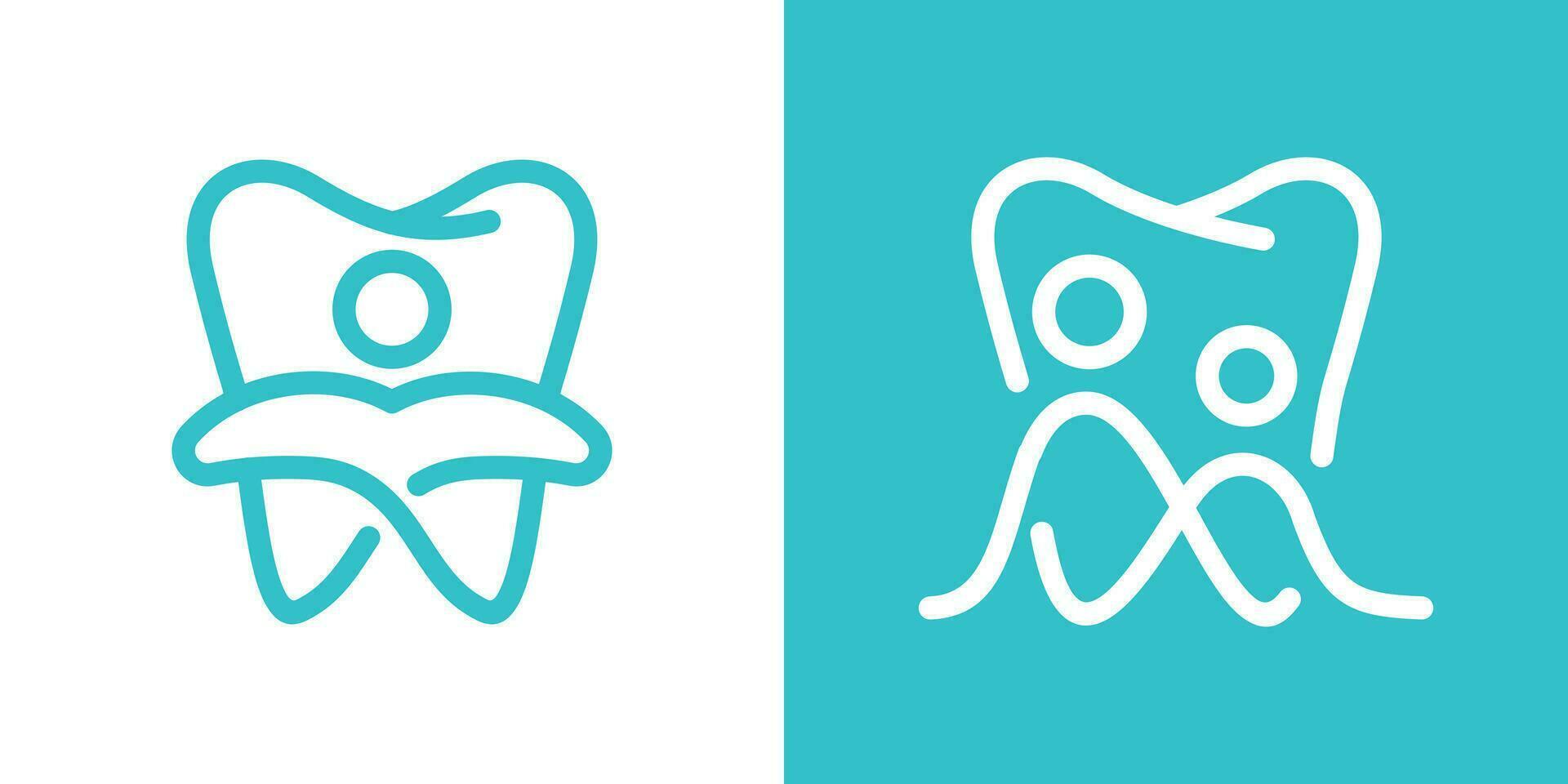 dental y personas logo diseño icono vector ilustración