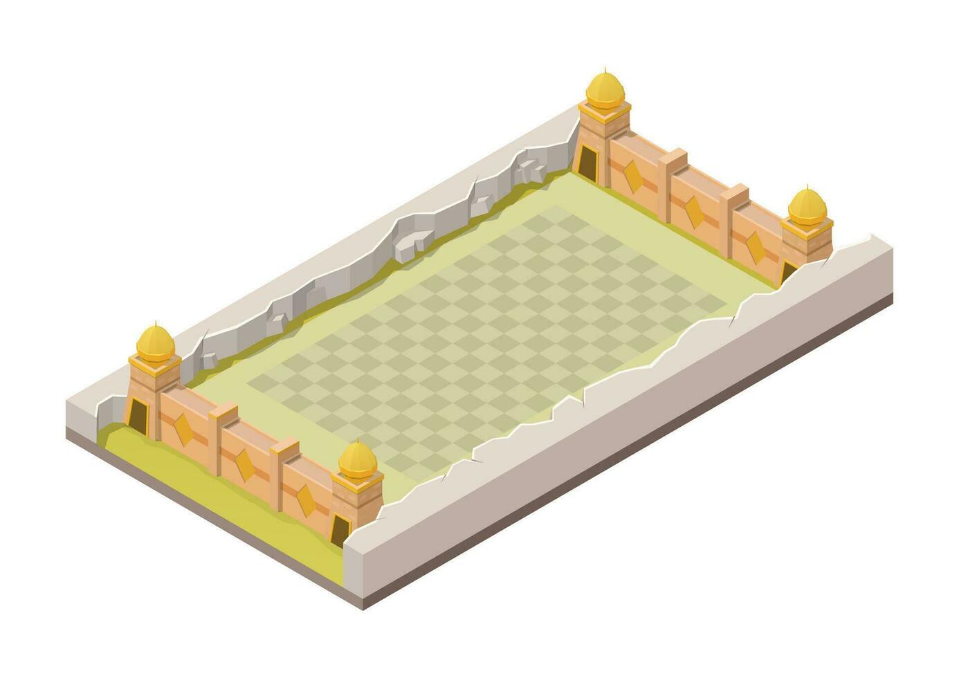 Isometric style mobile game rush arena. vector