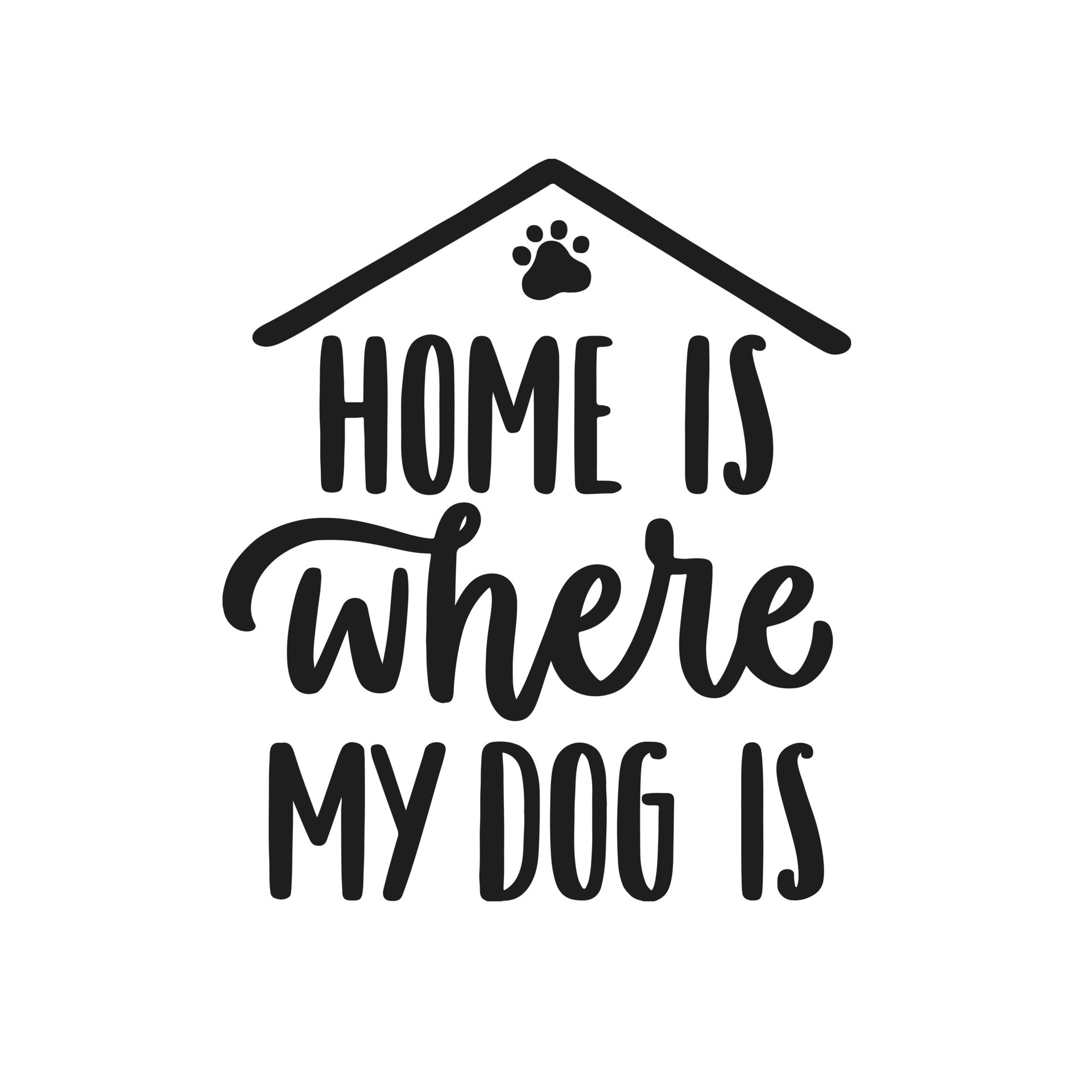 Home Is Where My Dog Is Hand Written Lettering Quote Phrases About home-is-where-my-dog-is-hand-written-lettering-quote-phrases-about