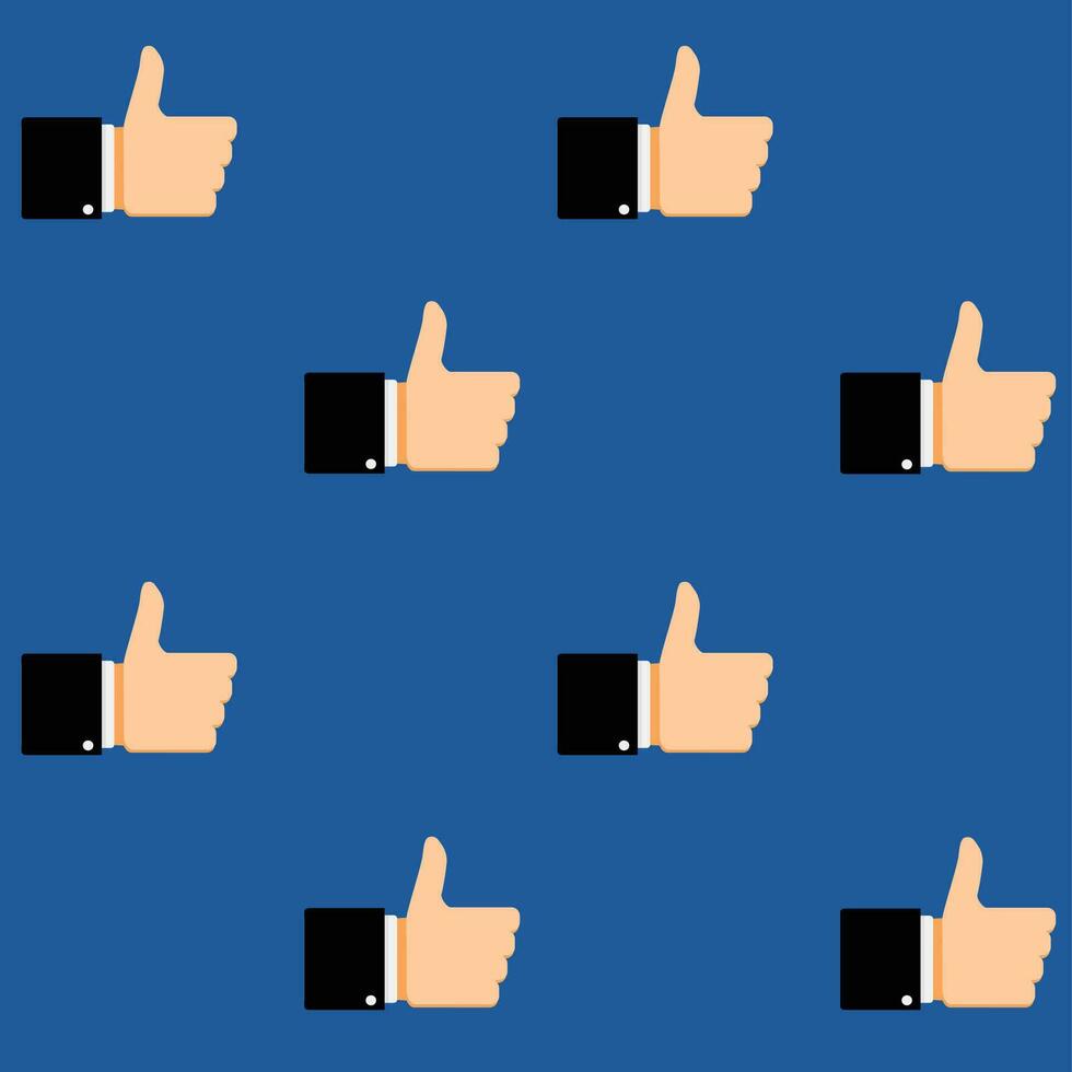 Seamless pattern like hand. Social media confirmation and positive. Vector illustration