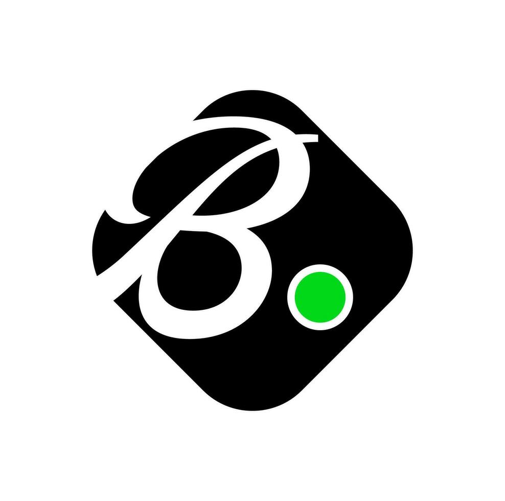 B union name with blue dot icon. vector