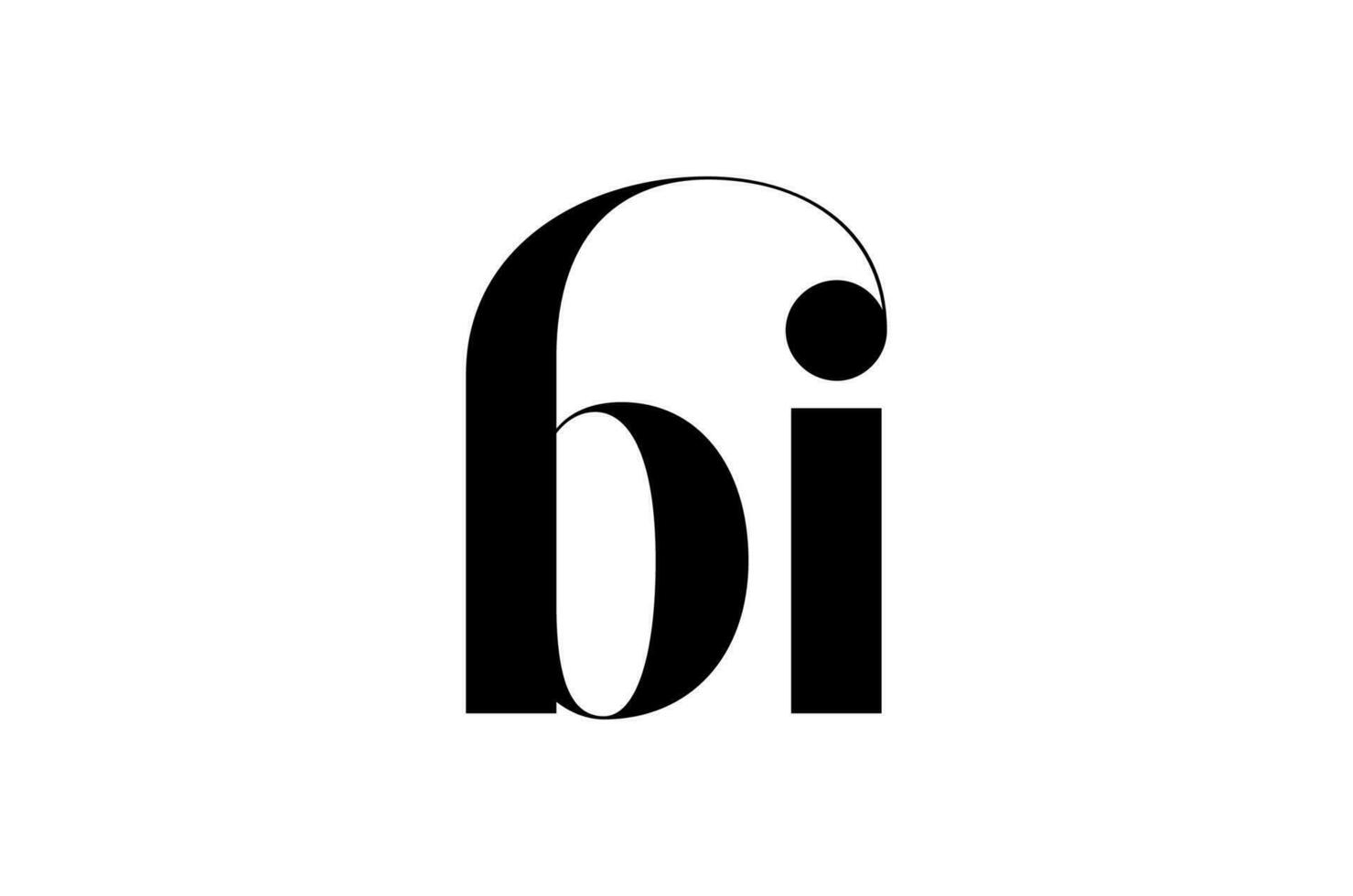 bi tipografía marca nombre inicial letras icono. vector