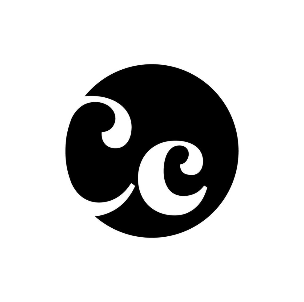 cc marca nombre inicial letras monograma. vector