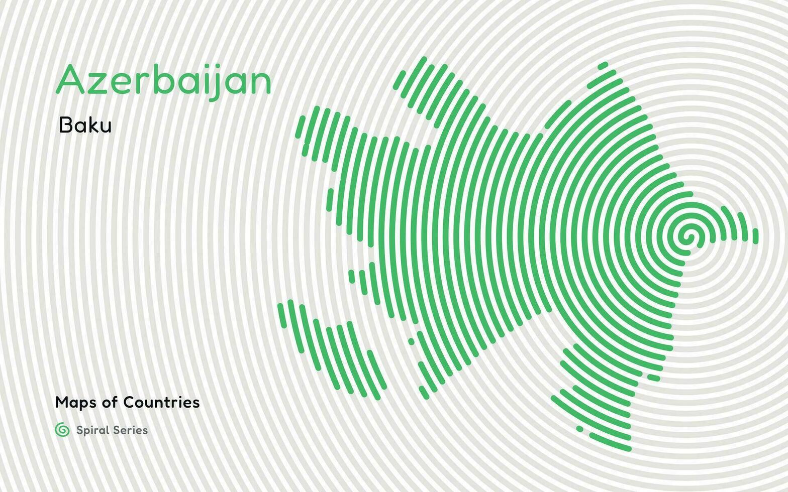 vector abstract map of azerbaijan with circular lines and dots