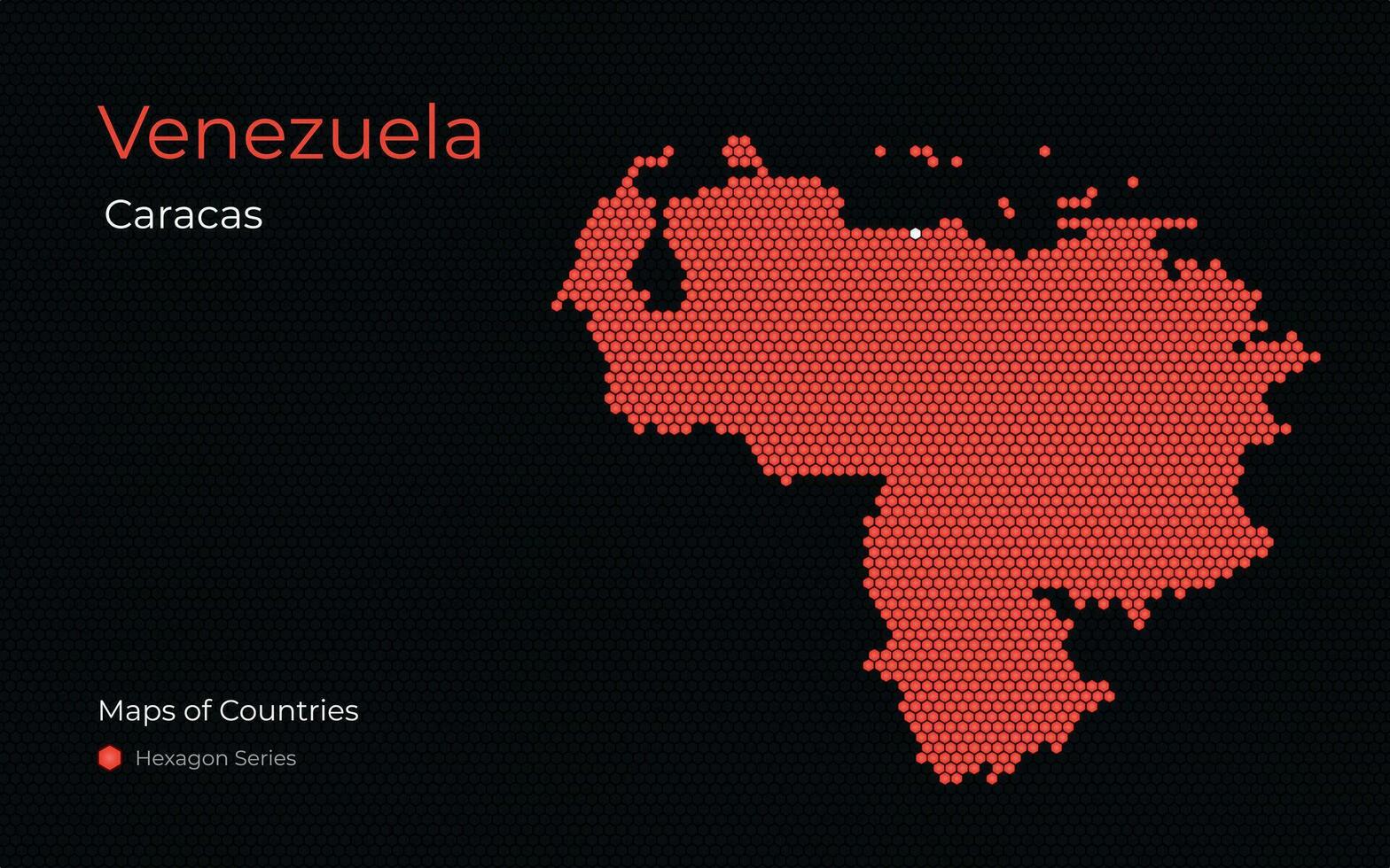 Venezuela, Caracas. Creative vector map. Maps of Countries, Hexagon Series. South America. Modern maps