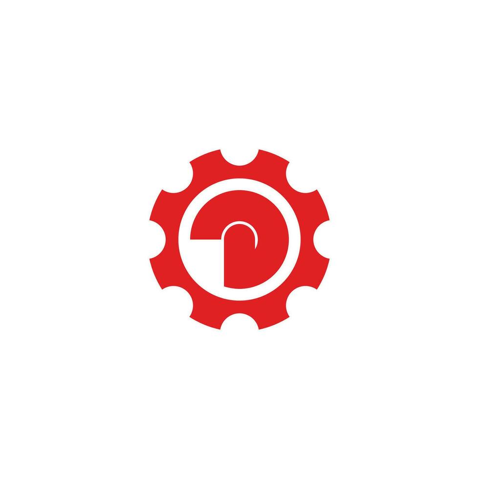 letter d cog gear circle simple logo vector