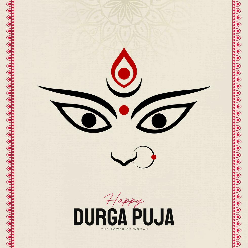 Happy Durga puja illustrations Durga Face Subh Navratri vector