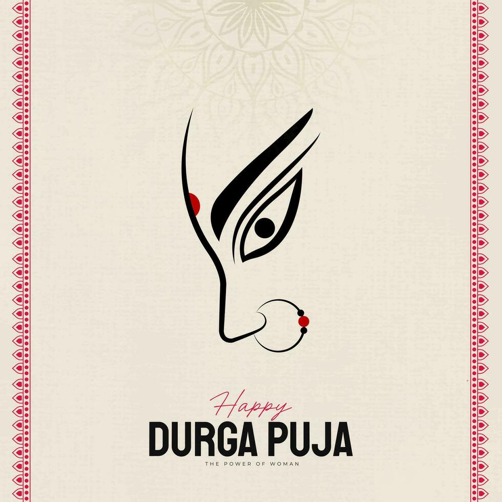 Happy Durga puja illustrations Durga Face Subh Navratri vector