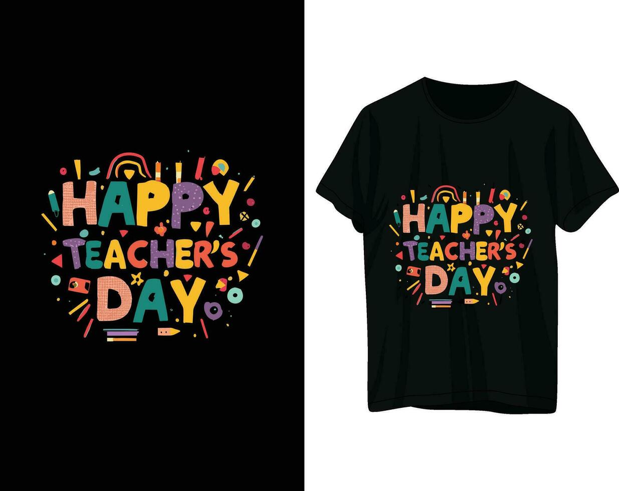 Happy teacher's day tshirt design vector