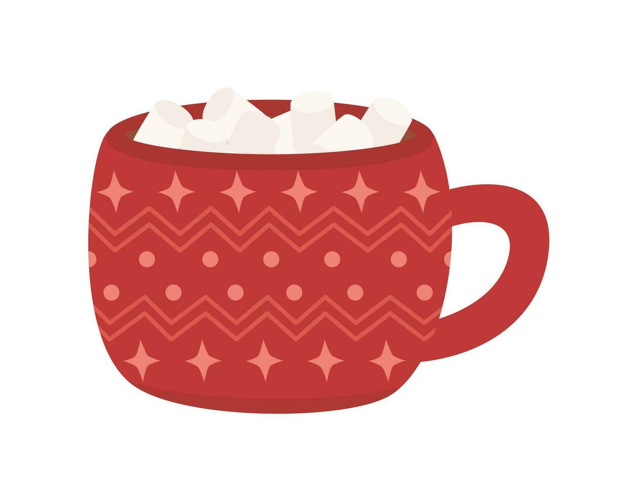 Cup with marshmallows vector