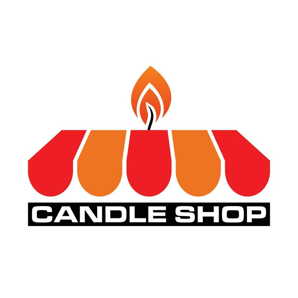 candle shop logo template, candle shop vector elements