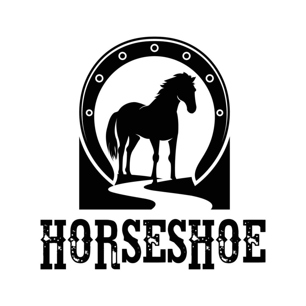 shoe and horse logo template, horse and shoe logo vector
