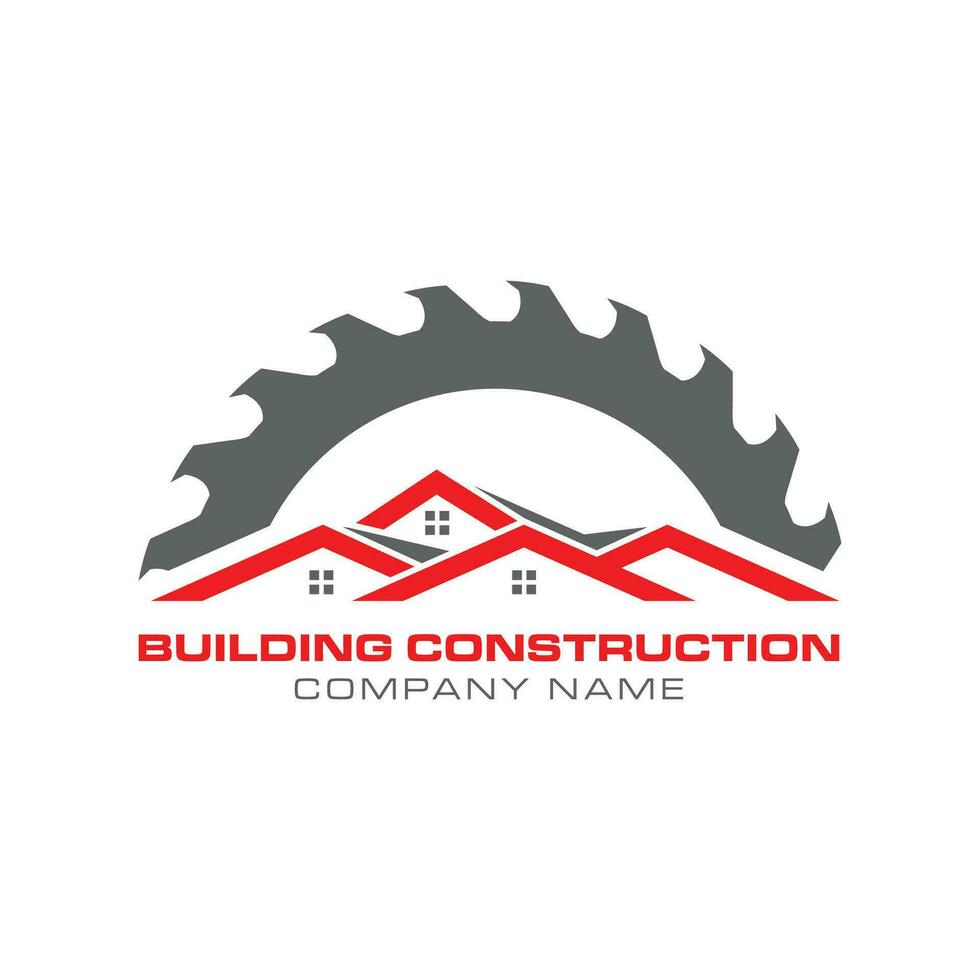 company logo building construction, building construction logo template vector