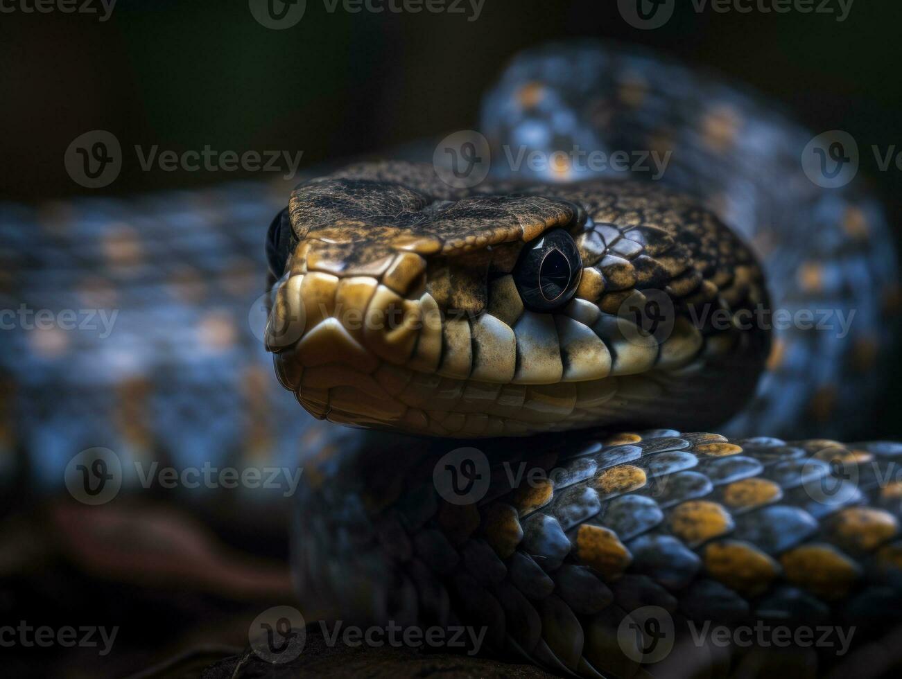 Cobra portrait created with Generative AI technology photo