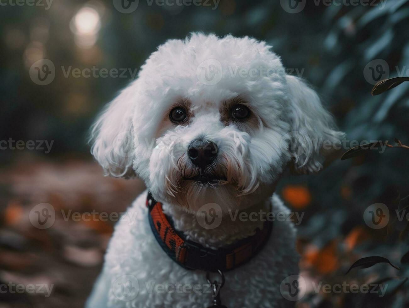 Bichon Frise dog created with Generative AI technology photo