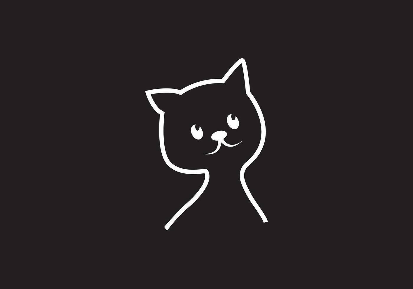 esta es un gato logo diseño para tu negocio vector