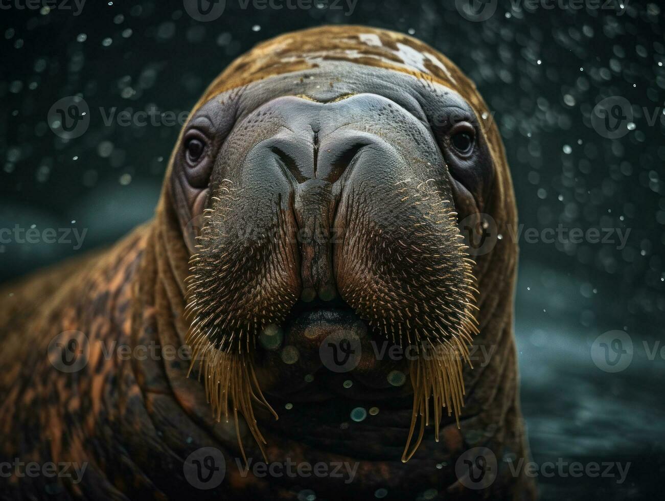 Walrus portrait created with Generative AI technology photo