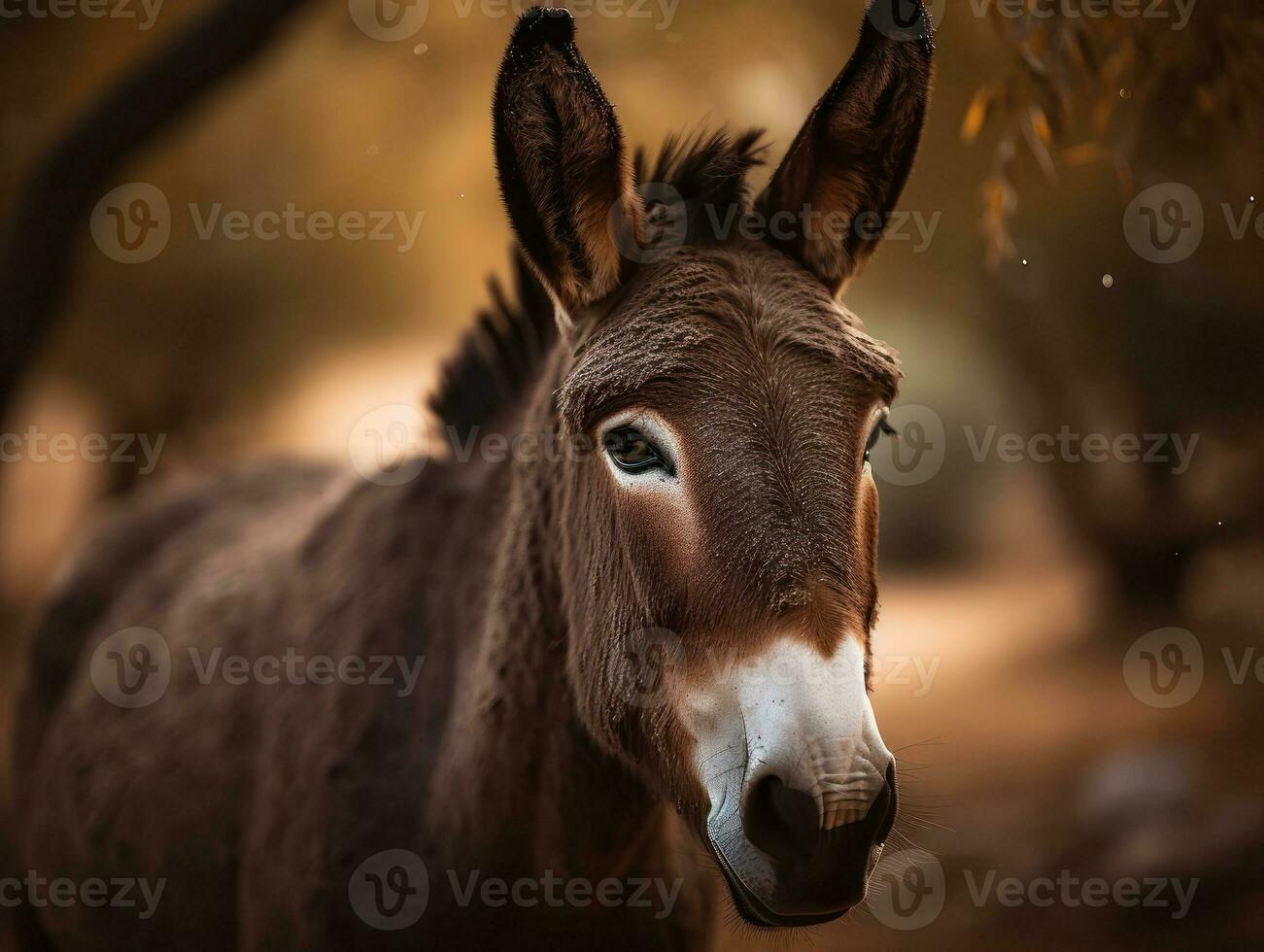 Mule portrait created with Generative AI technology photo