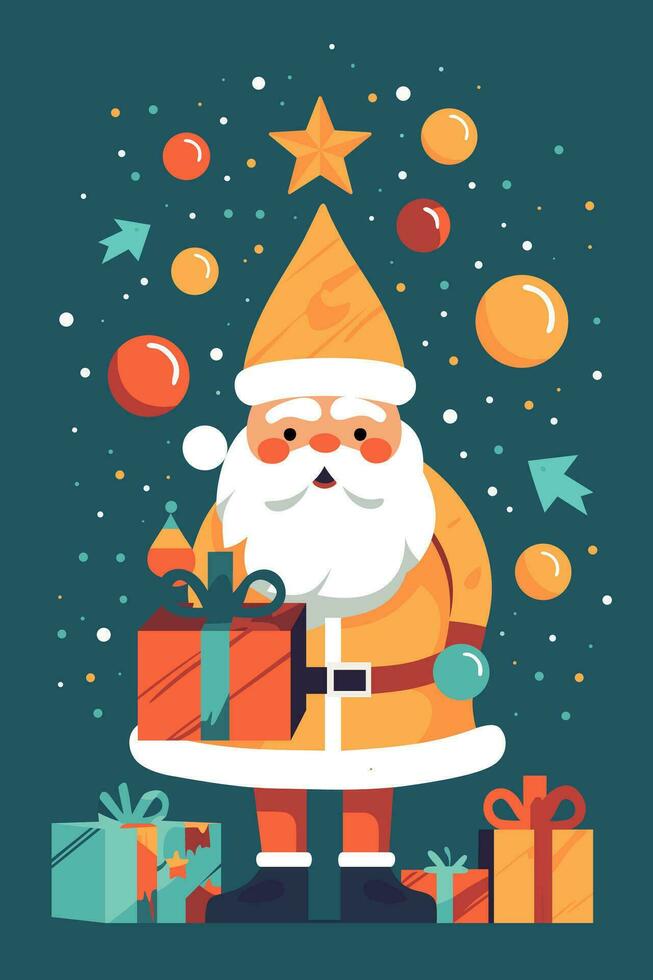 Navidad invierno mundo maravilloso plano vector saludo tarjeta ilustración