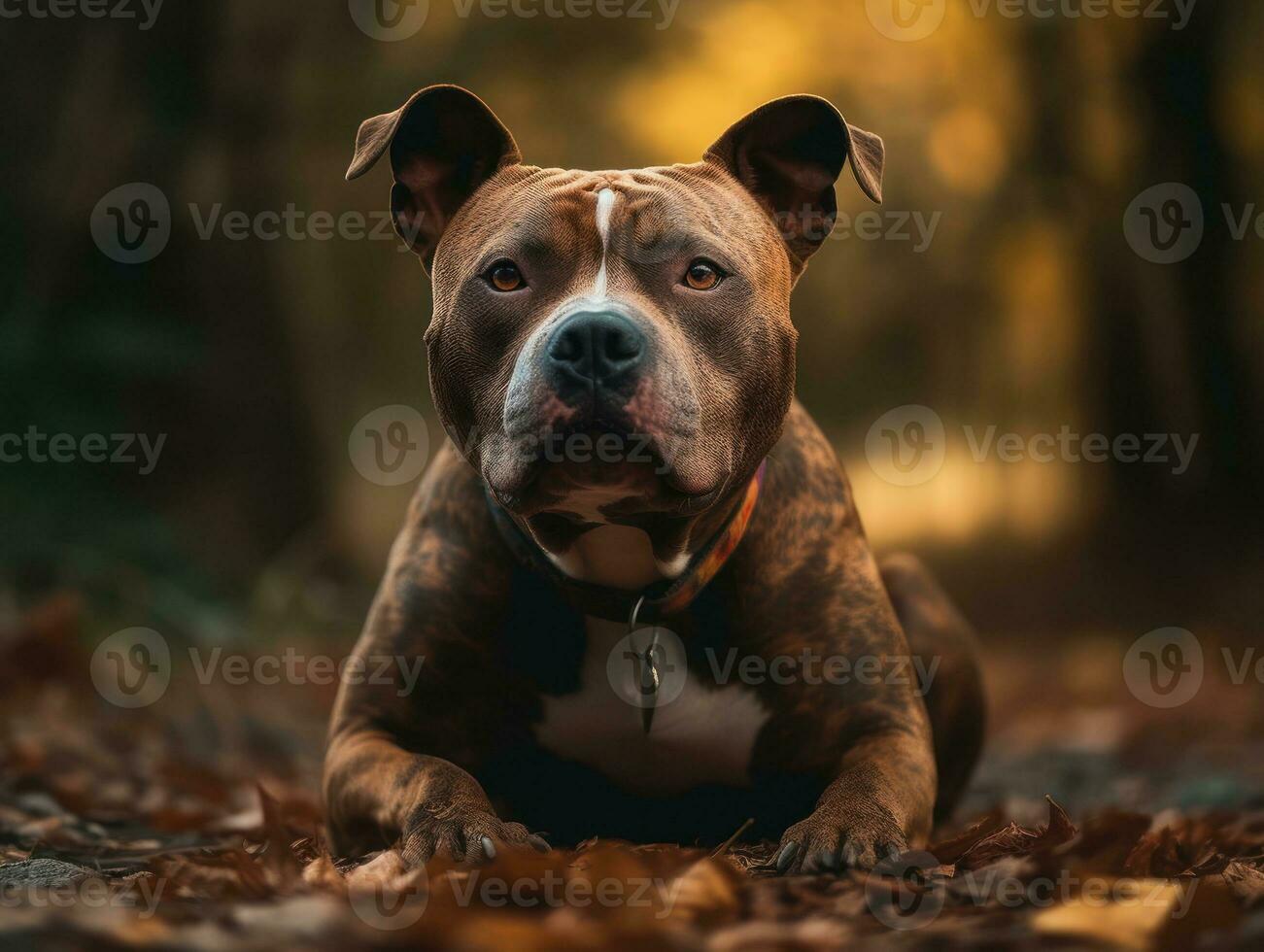 American Pit Bull Terrier dog created with Generative AI technology photo