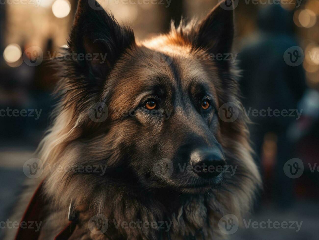 Belgian Tervuren dog created with Generative AI technology photo