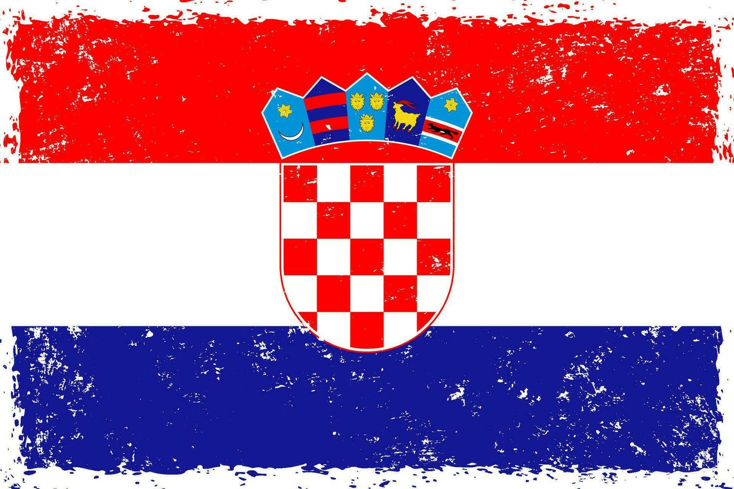 Croatia flag grunge distressed style vector