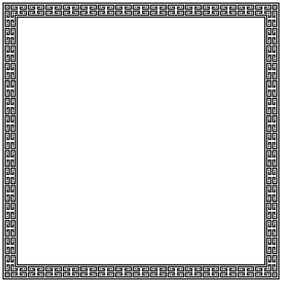 Black square frame in ancient greek style vector