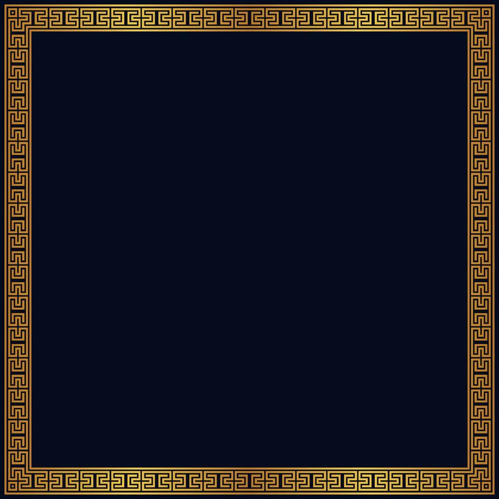 Gold square frames in ancient greek style vector