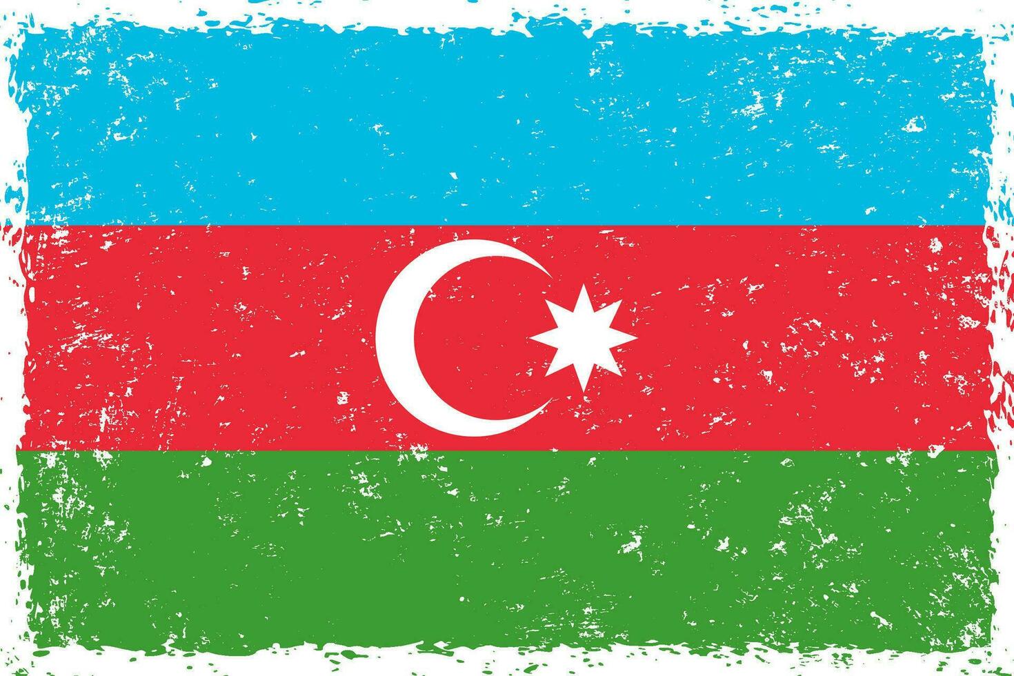 azerbaiyán bandera grunge afligido estilo vector