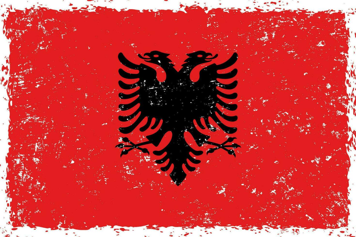 Albania flag grunge distressed style vector