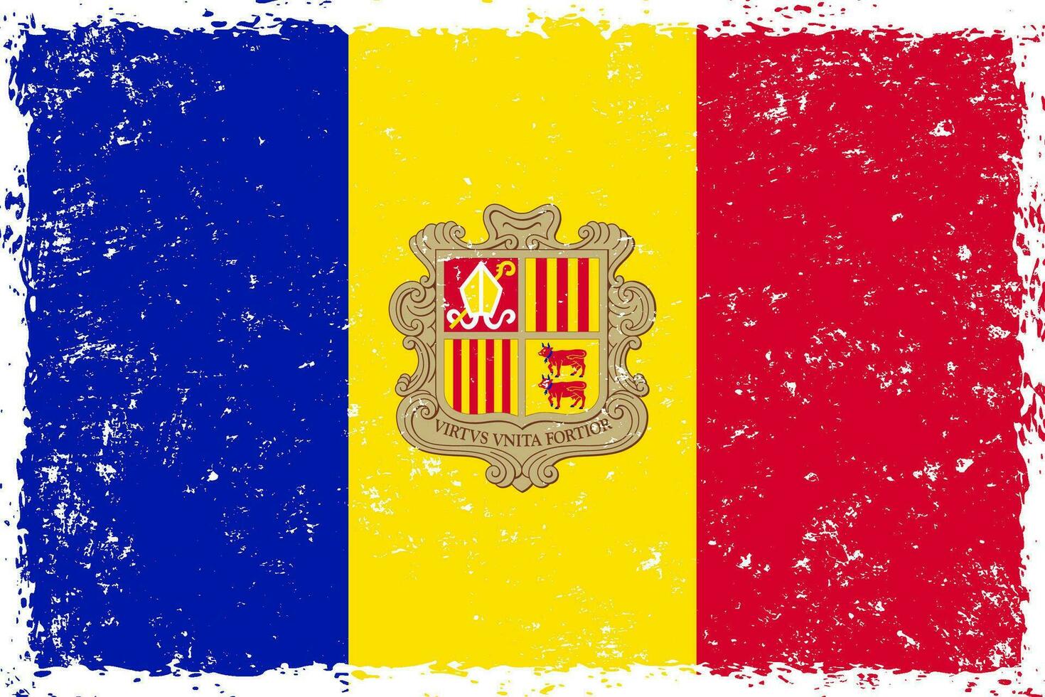 andorra bandera grunge afligido estilo vector