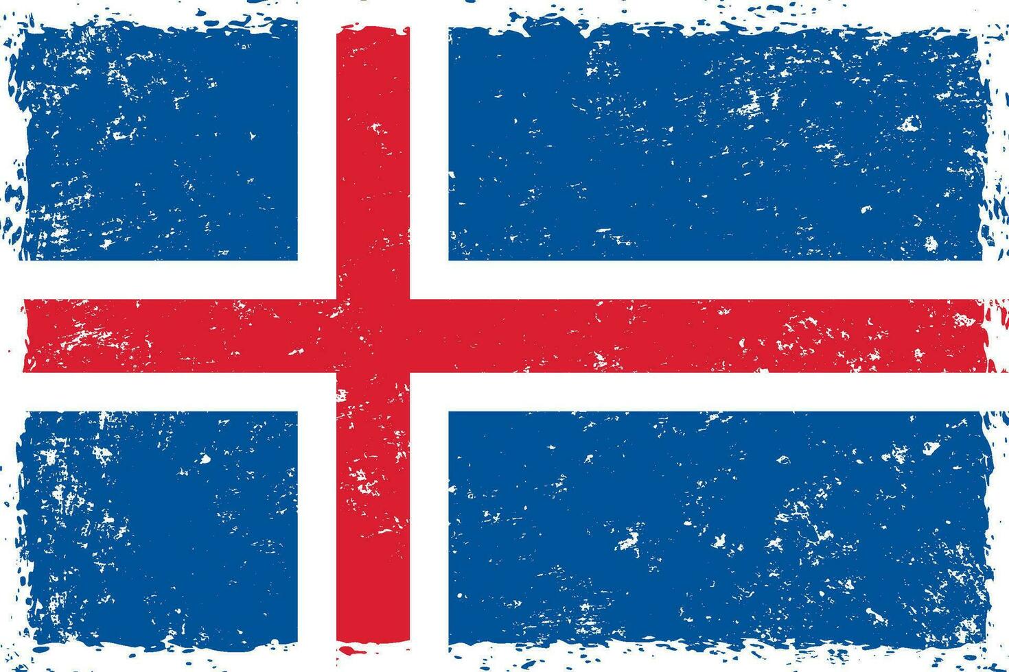 Iceland flag grunge distressed style vector