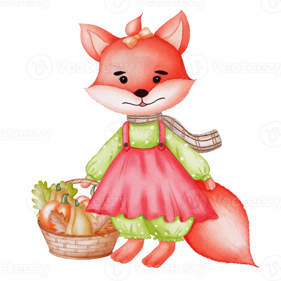 Autumn Fox Cute Png