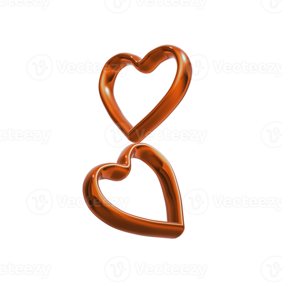 Two hearts in two colors on a transparent background. png