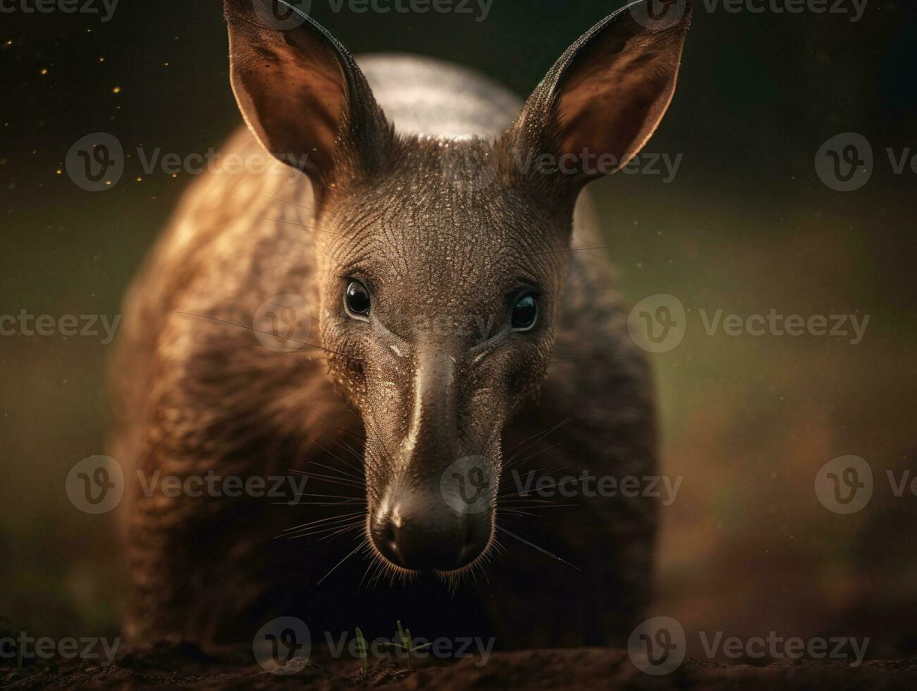 Aardvark portrait created with Generative AI technology photo