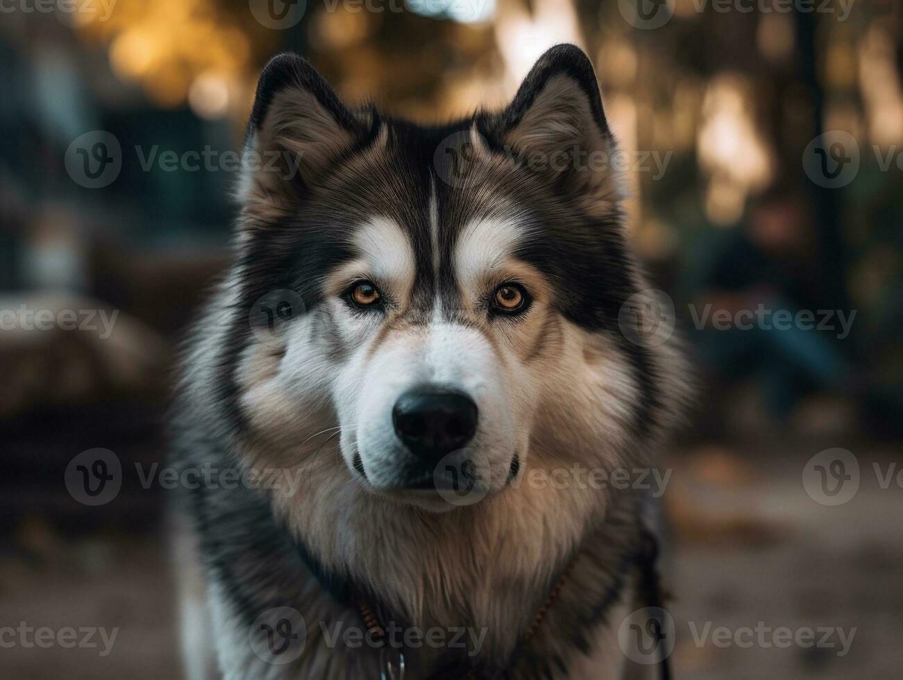 Alaskan Malamute dog created with Generative AI technology photo