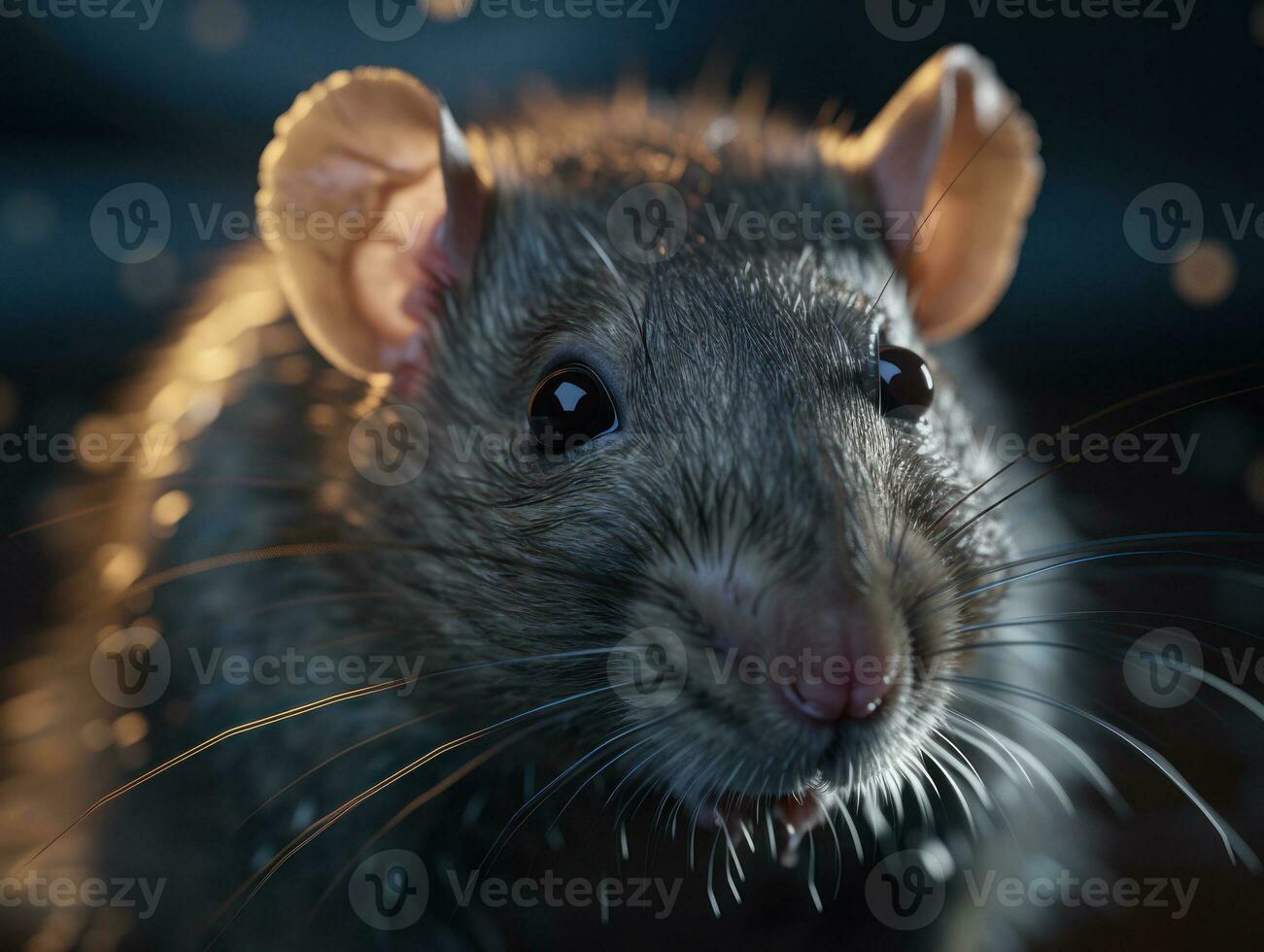 Rat portrait created with Generative AI technology photo