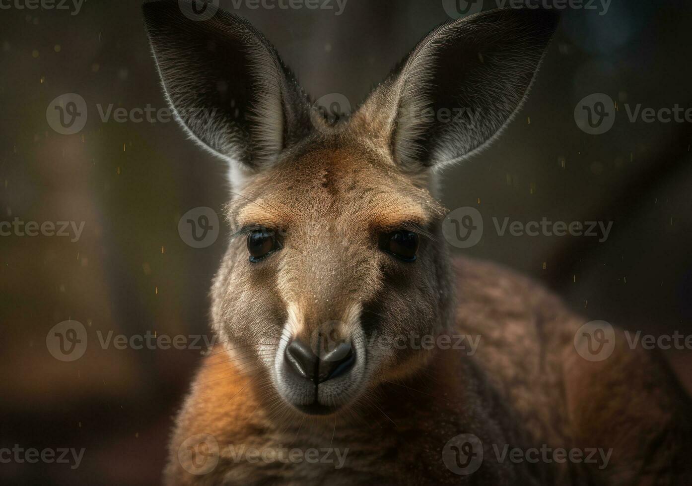 Kangaroo portrait created with Generative AI technology photo