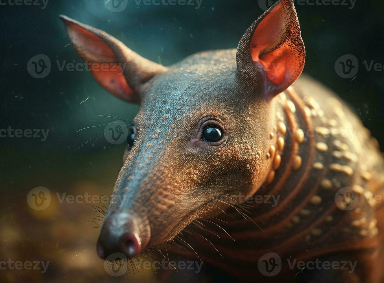 Aardvark portrait created with Generative AI technology photo