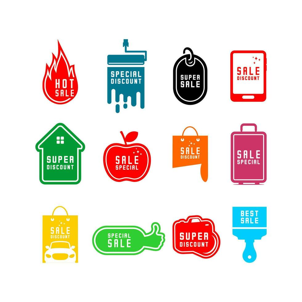 vector design of various kinds of sales labels, sale elements or infographics