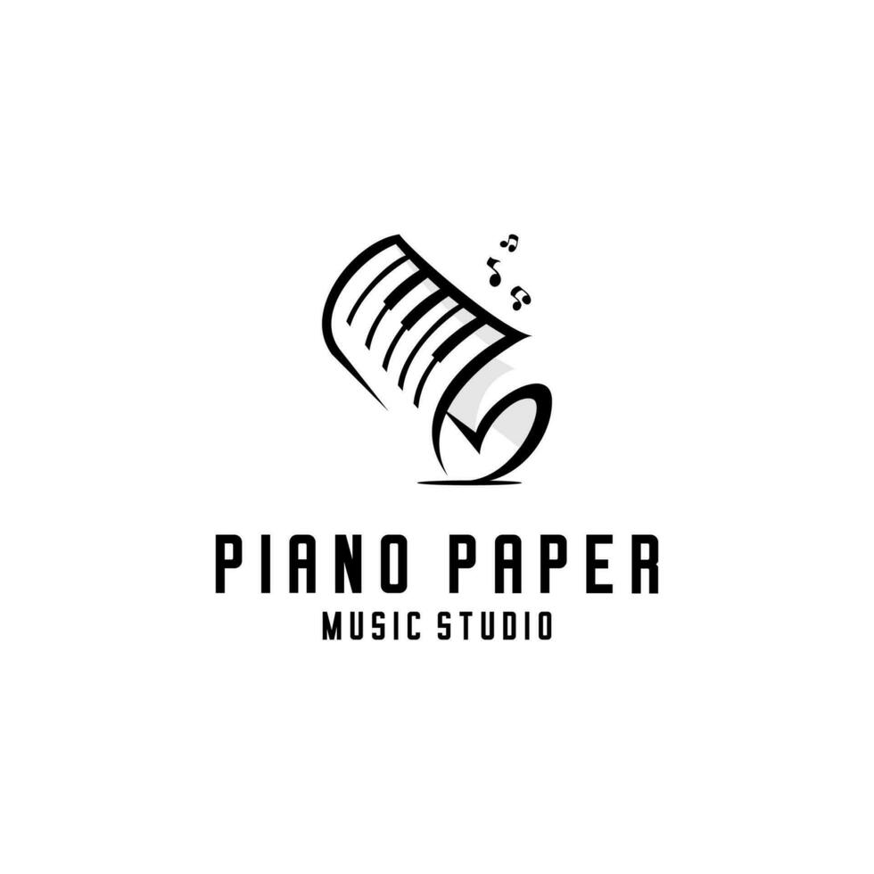 piano papel tono logo vector