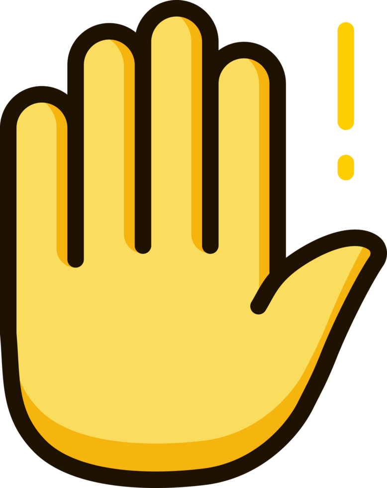 stop hand icon emoji sticker png